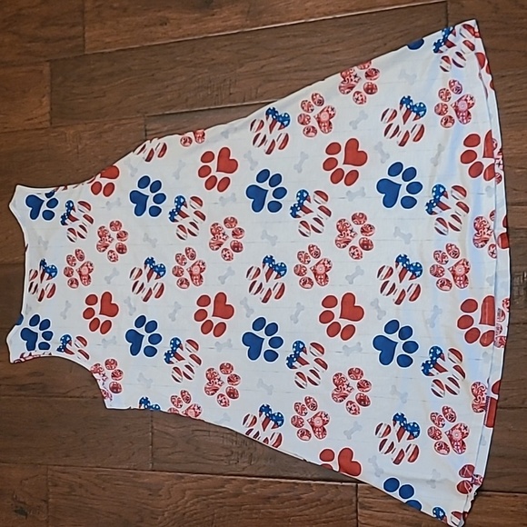 Unknown Brand Patriotic Paw Print swimsuit coverup Size Large - Picture 2 of 7